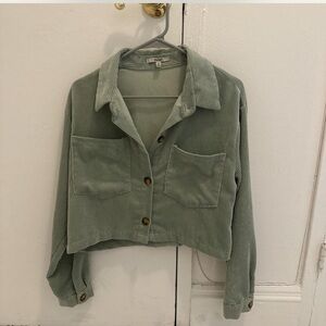 Size M cropped green corduroy style jacket